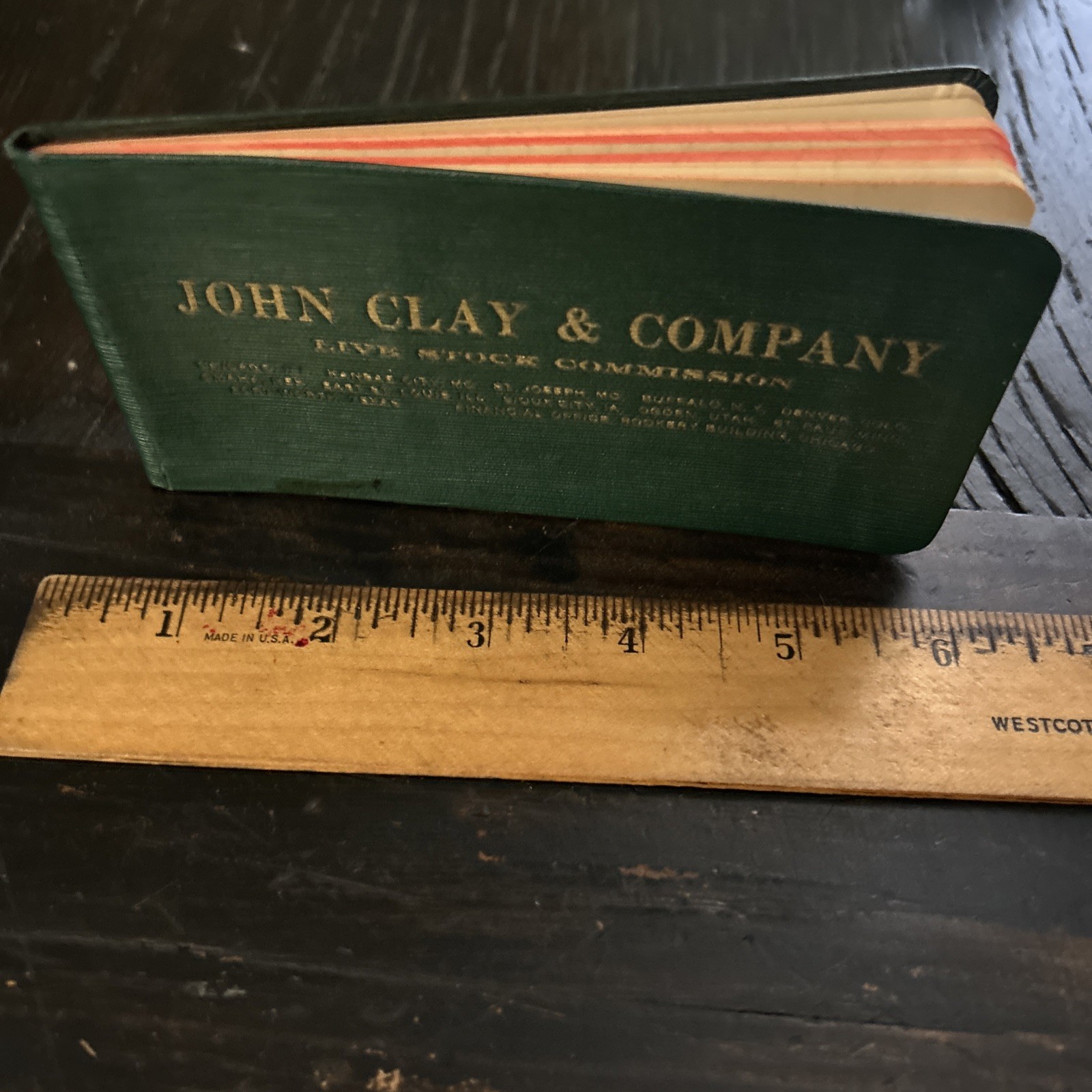 1928-1930 John Clay & Co. Live Stock Commission Memo Pocket Note Ledger Book