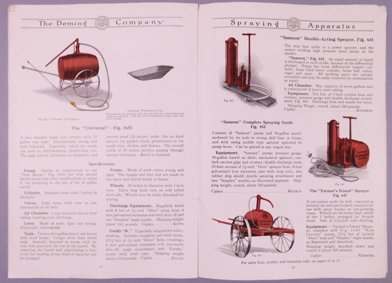 1928 Deming Sprayer Catalog Special Letter & Order Form w Prices Salem OH D2F11