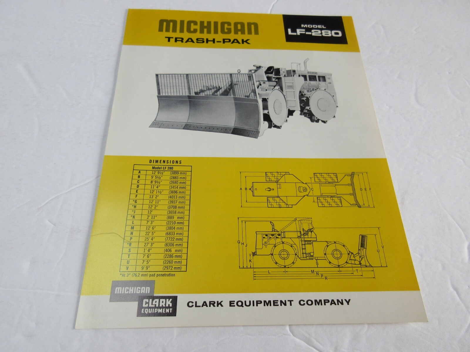 Clark Michigan LF-280 Trash-Pak 2 Page