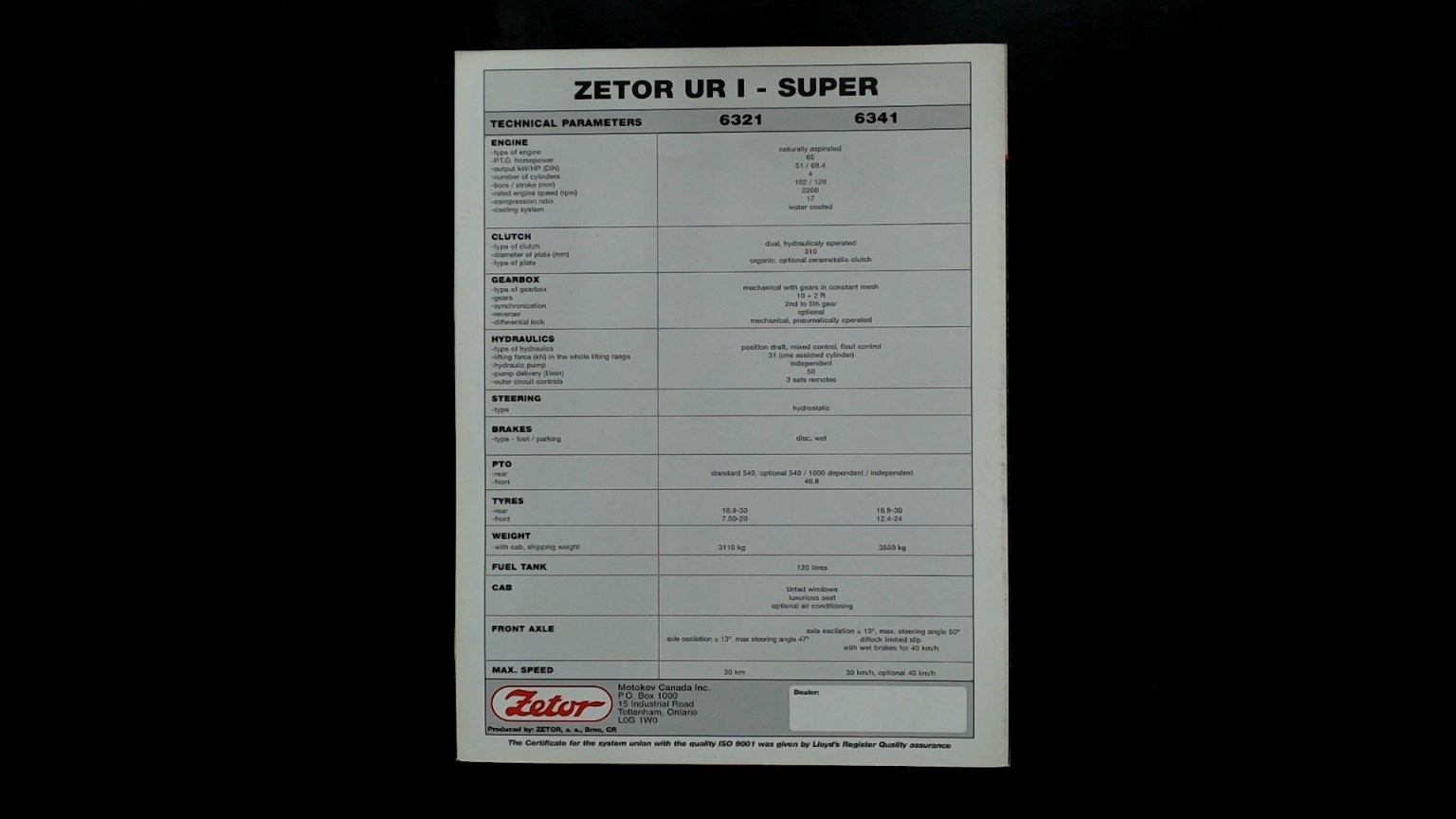 Zetor 6341 6321 Brochure Vintage Agricultural Tractor Advertising