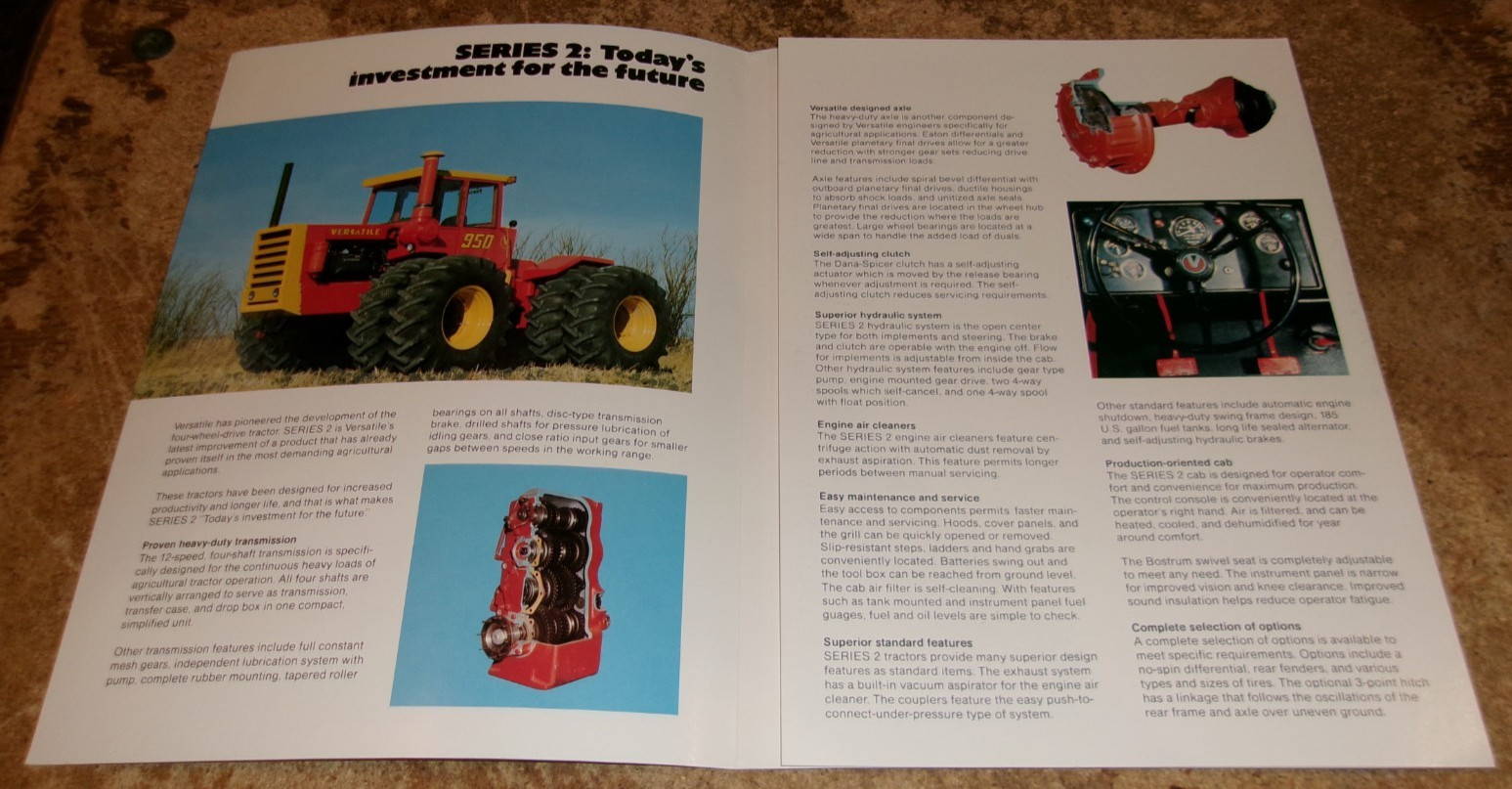 1977 versatile 4wd tractors powered by cummins 3 page brochure very good used