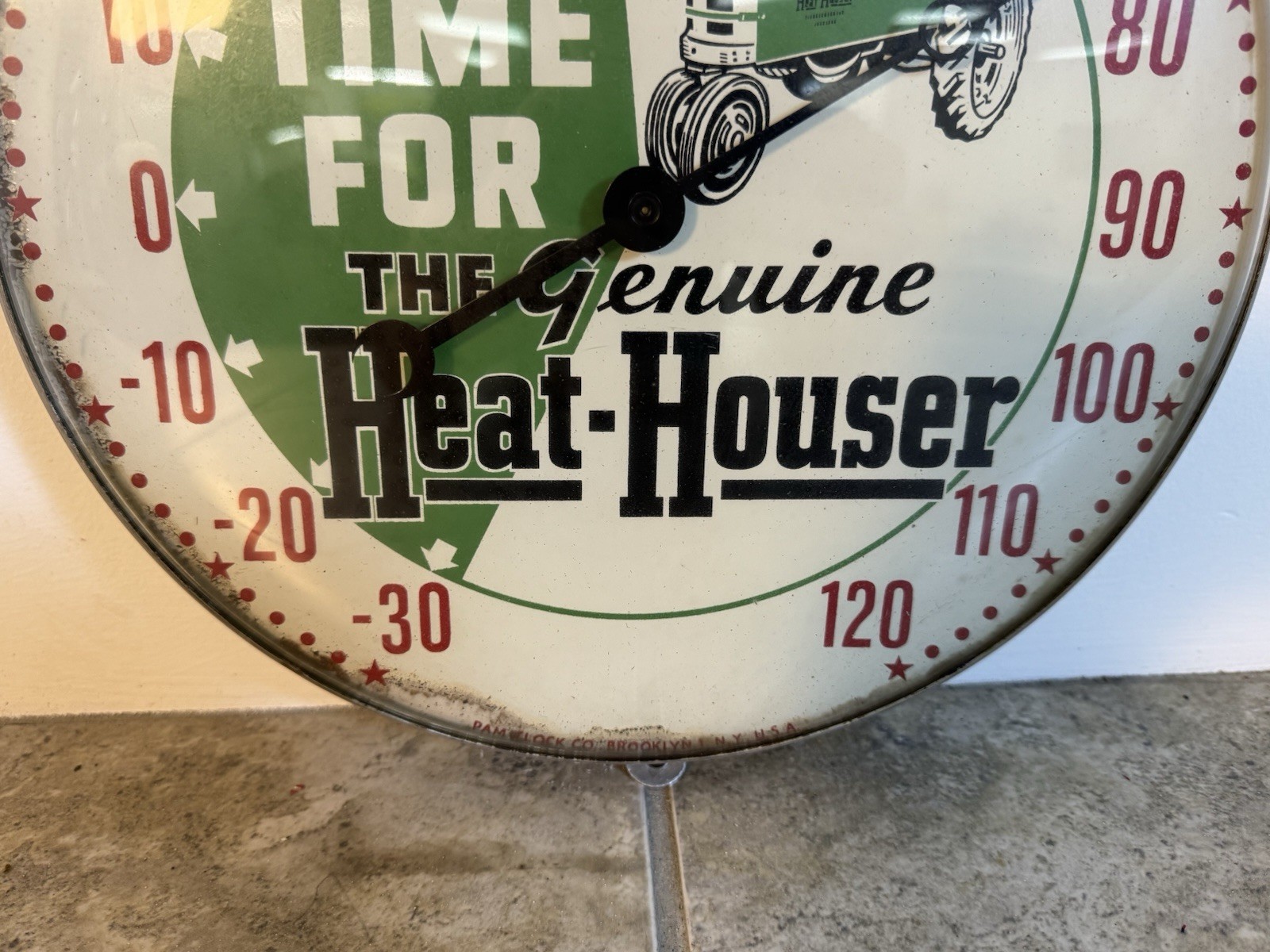 Vintage Pam Tractor Heat Houser Dealer Advertising Thermometer VERY SCARCE !!!
