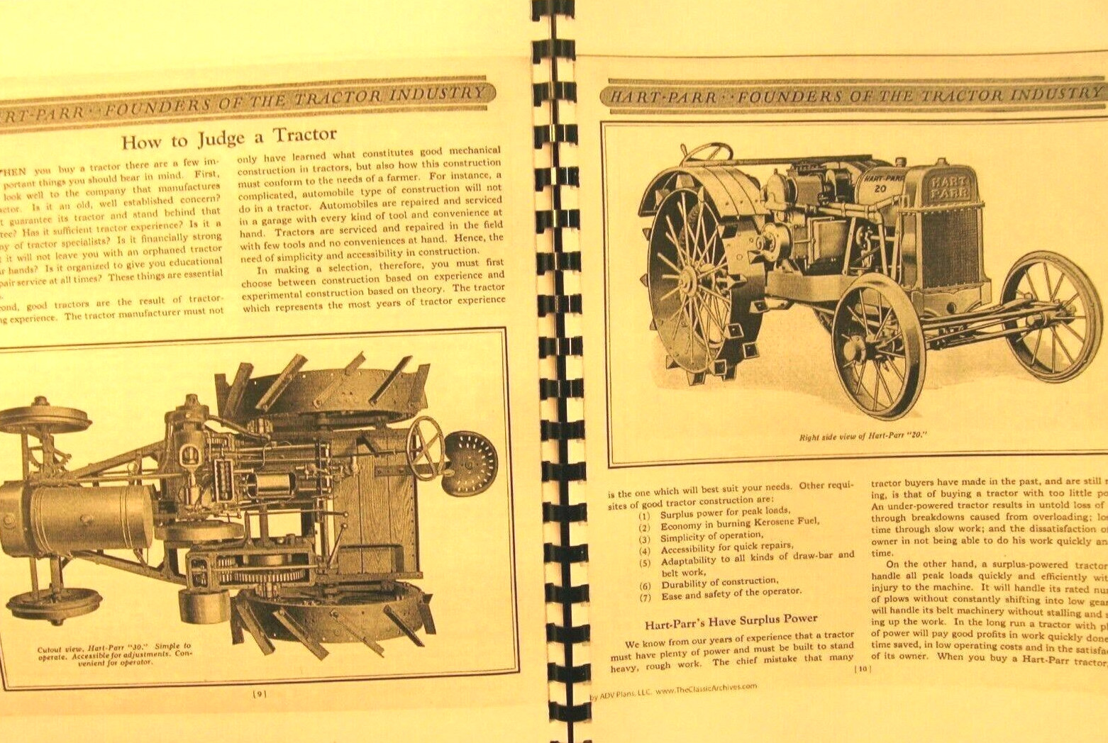 1925 Hart-Parr Sales Manual All of the New Models as well as the old