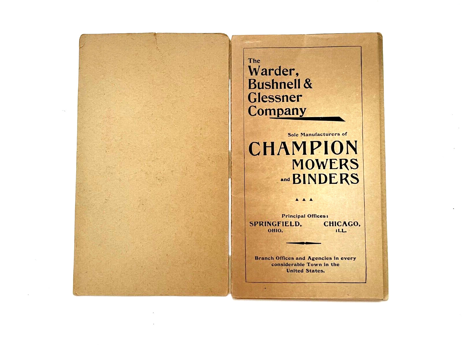 Fantastic Victorian Trade Brochure & Map « The Warder Bushnell & Glessner Co » *