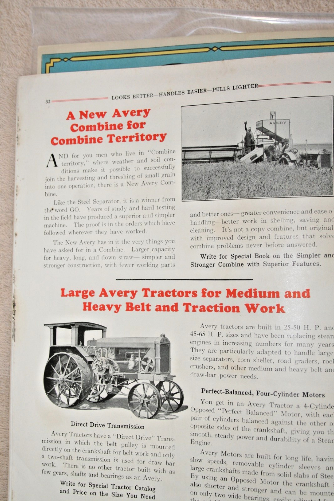AVERY STEEL THRASHER BROCHURE 1923