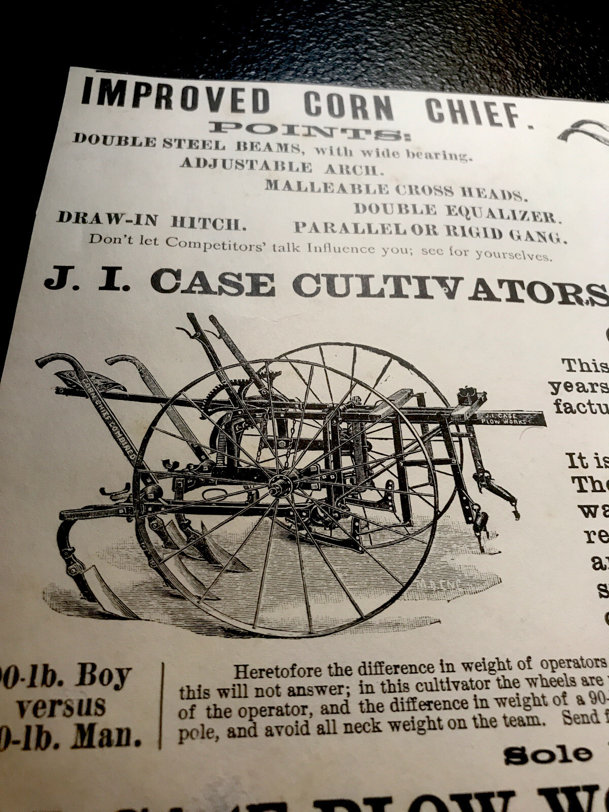 1889 J.I. Case Plow Works Farm Machinery Advertising – Racine – Wisconsin