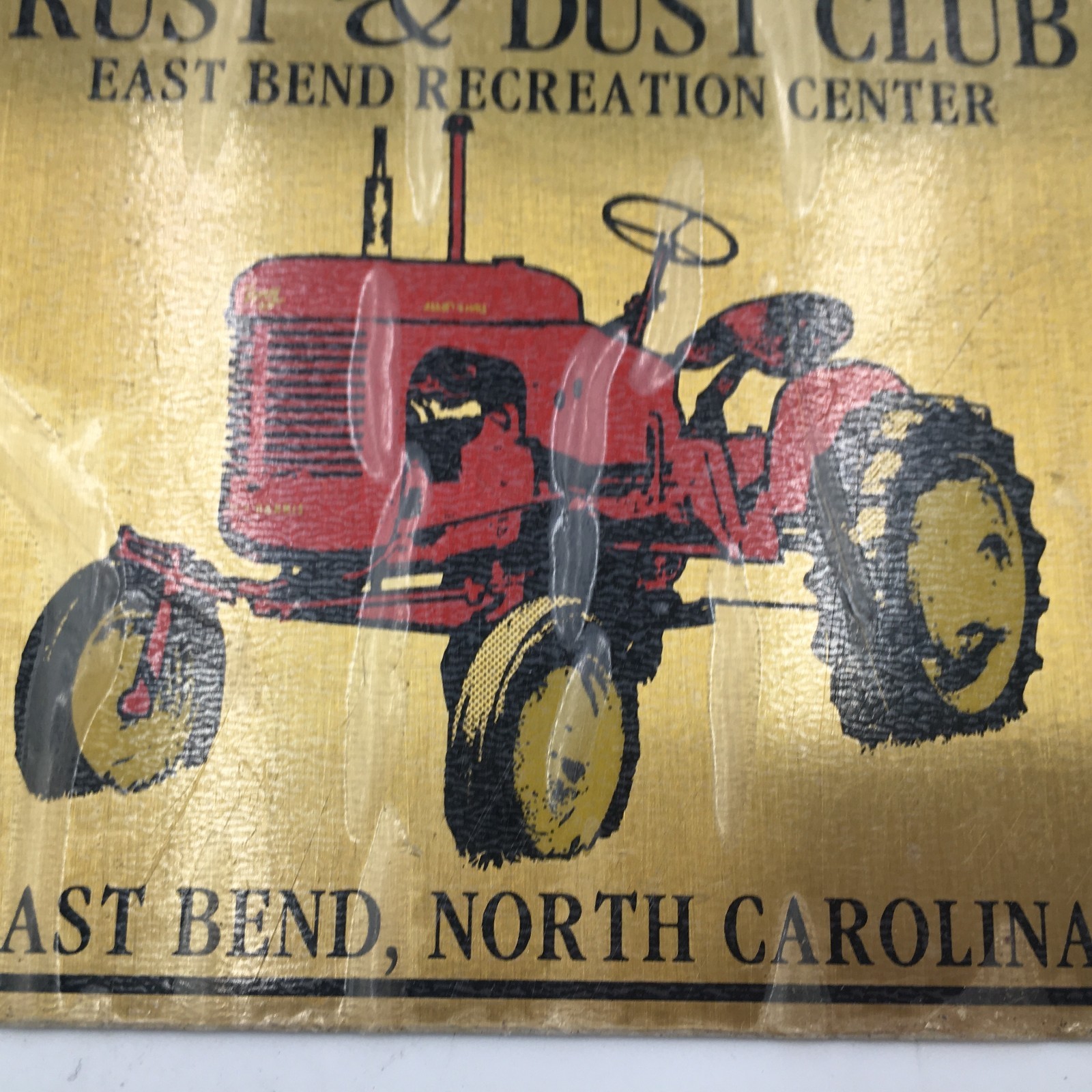2001 RUST & DENT CLUB 16th ANNUAL SHOW TRACTOR SHOW BRASS 5×3 PLATE PLAQUE SIGN
