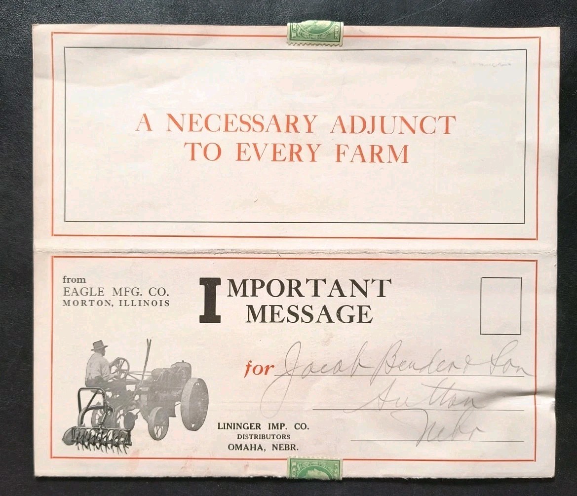 1920 Eagle Mfg. Rotary Harrow Dealer Advertising Brochure Lot Farming Ad Ill