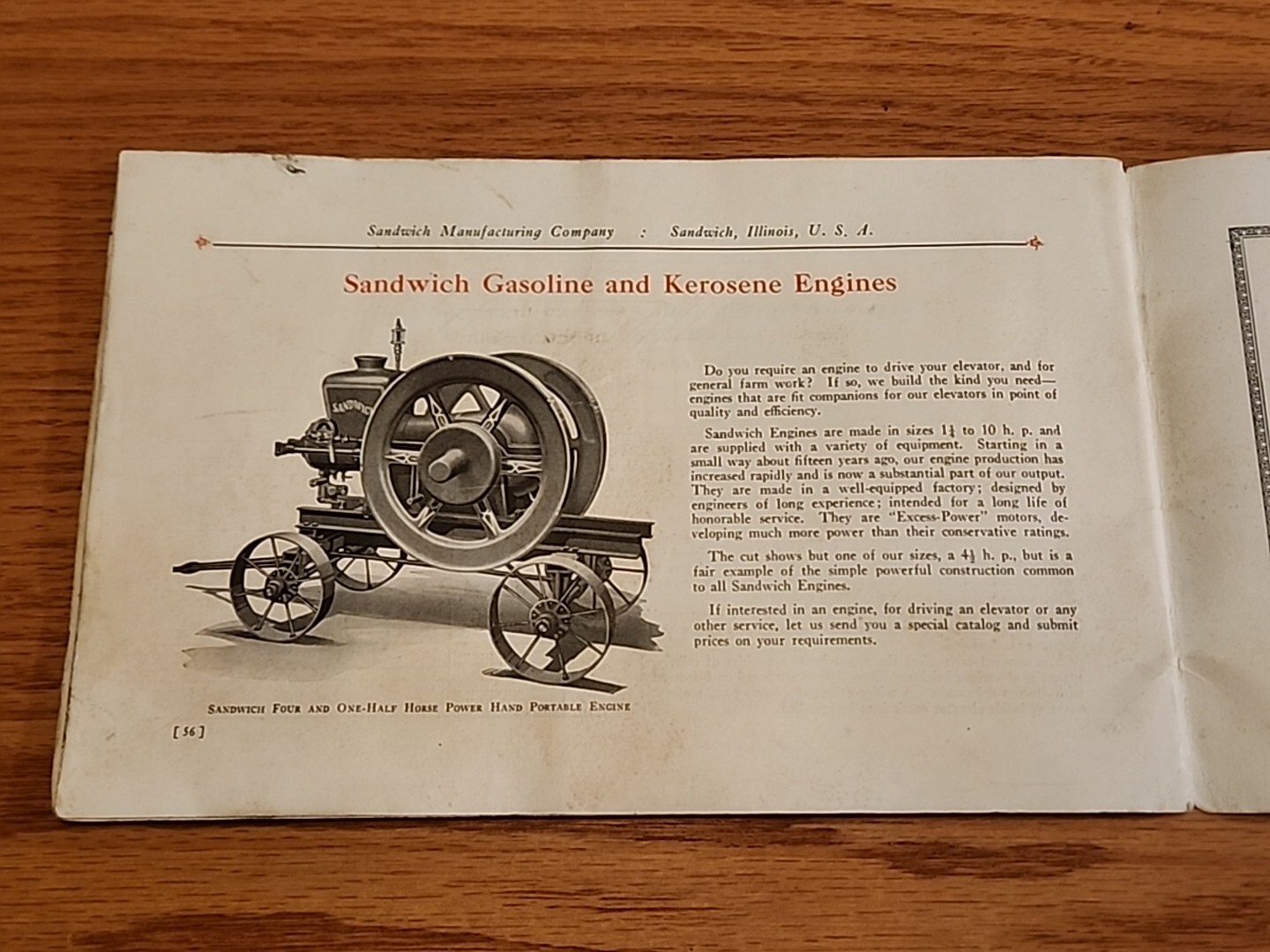 Sandwich Portable and Bucket Elevators Illinois Gas Engine