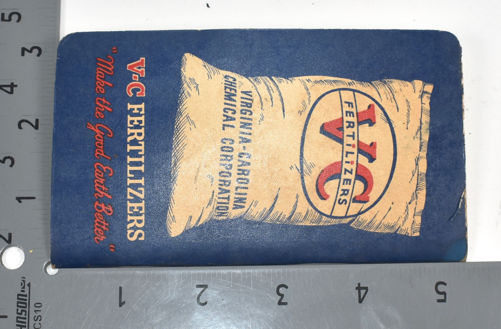 Vintage 1948 VC Fertilizer Advertising Pocket Ledger Notebook Calendar Memo Book