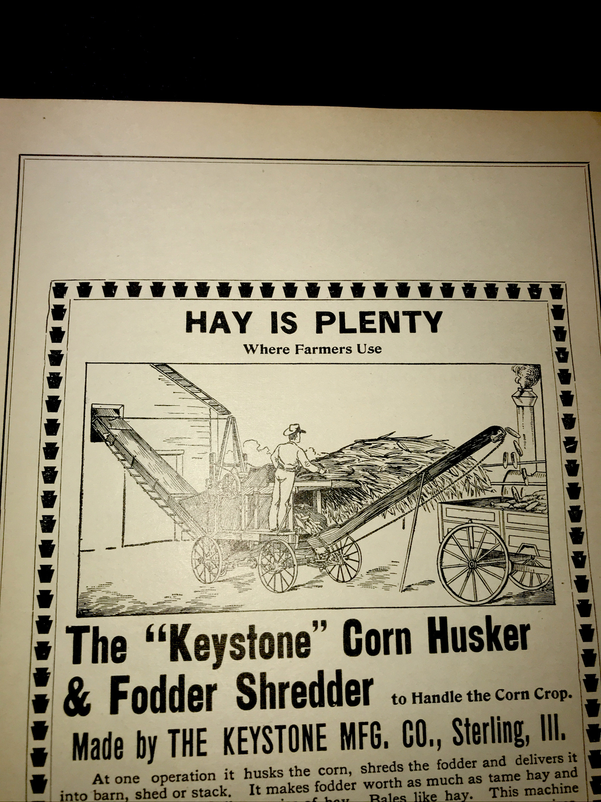1898 Keystone Farm Advertising – Sterling – Illinois & Kansas City – Missouri