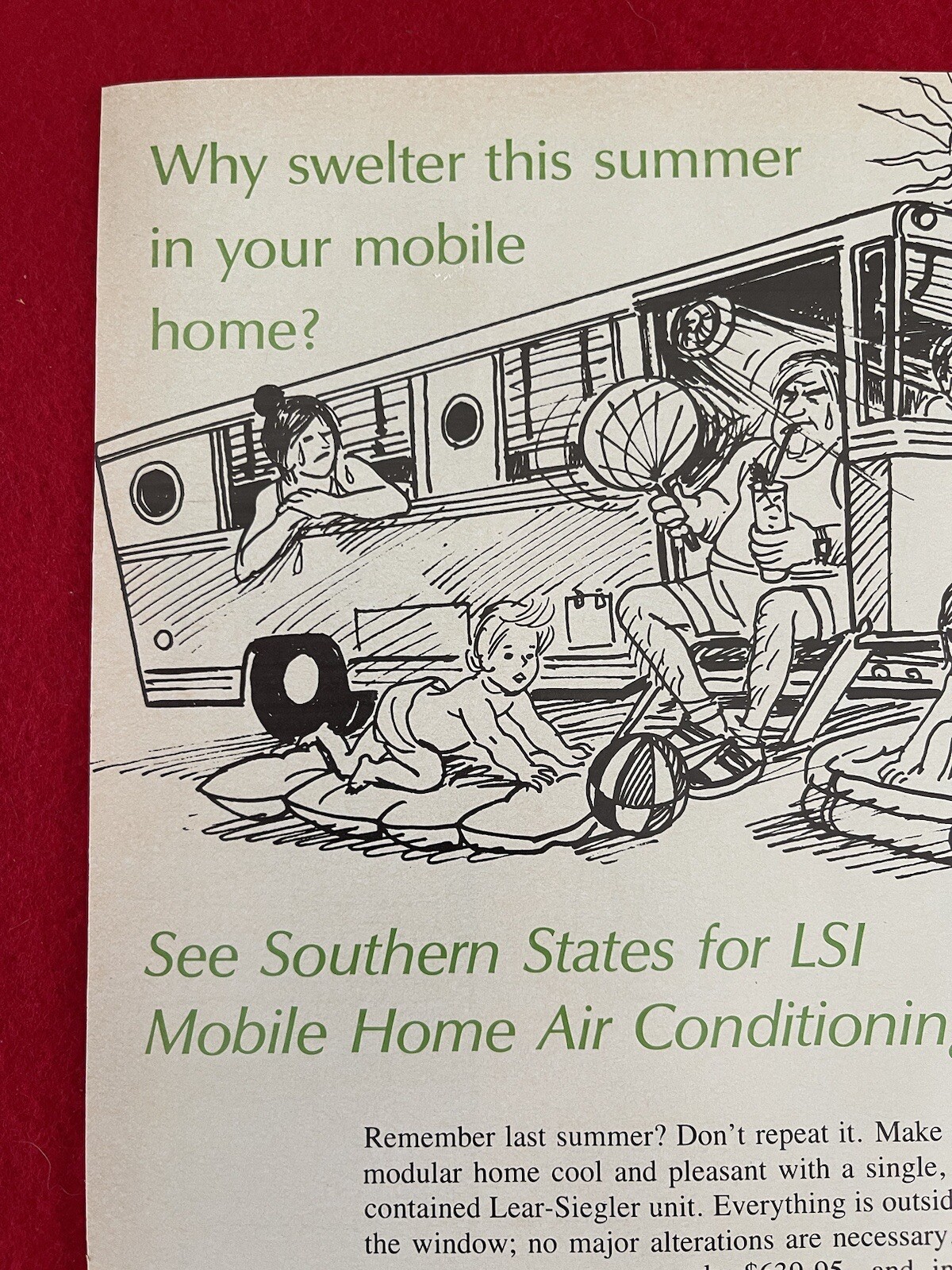 Vintage 1976 Southern States LSI Mobile Home Air Conditioning Print Ad