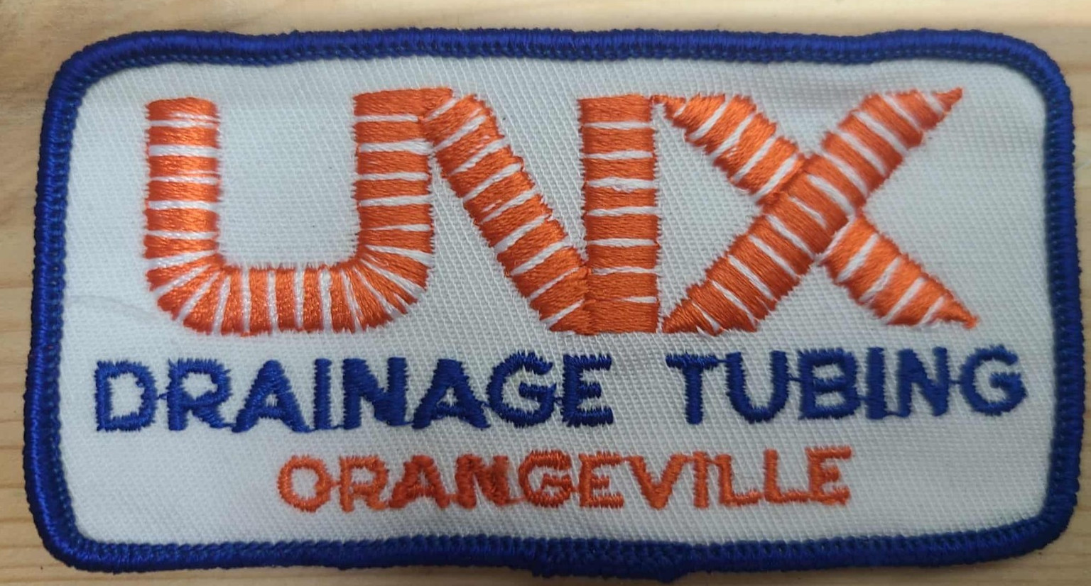 « UNX Drainage Tubing Patch Orangeville – Durable Sewn Work Uniform Badge Emblem »
