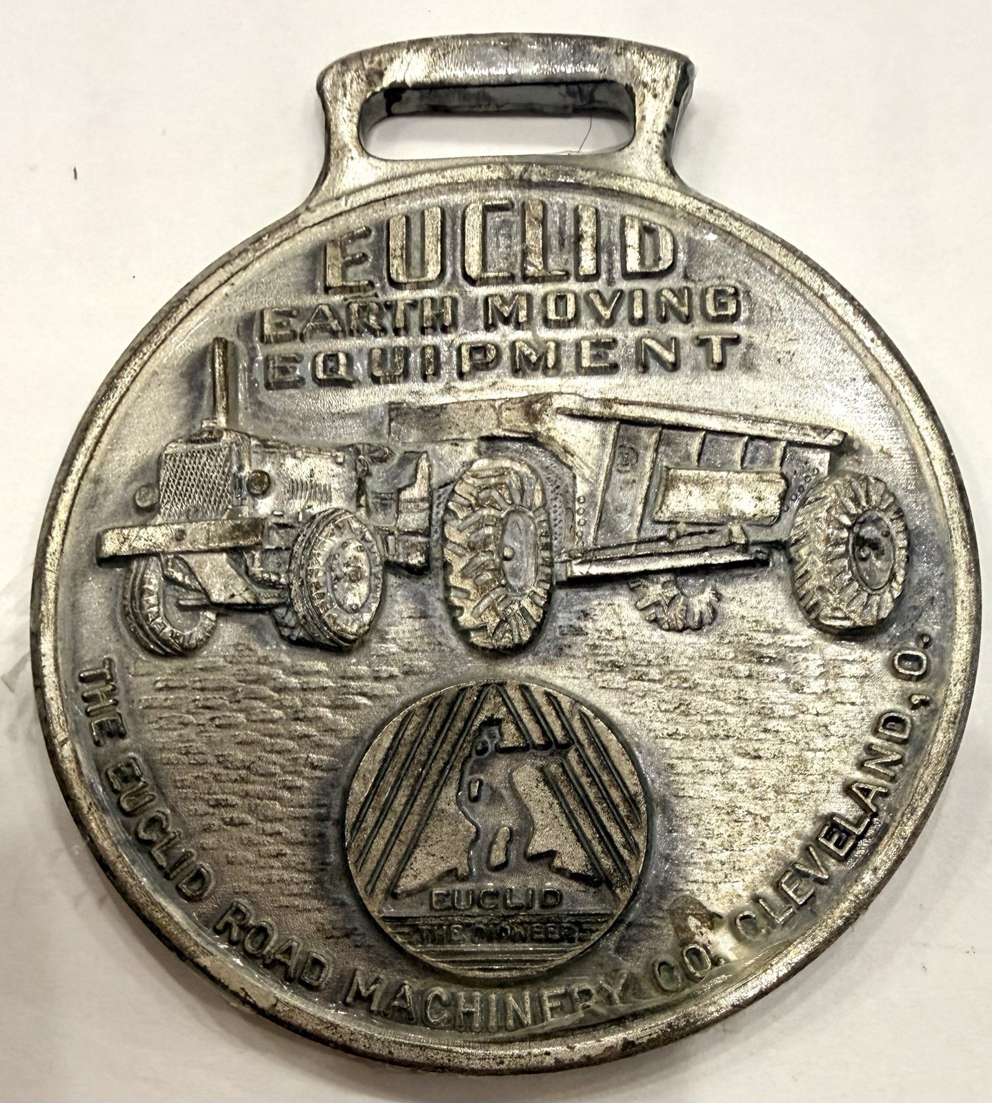 Vintage Euclid Earth Moving Equipment Medal Fob Cleveland Ohio Dump Truck Grader