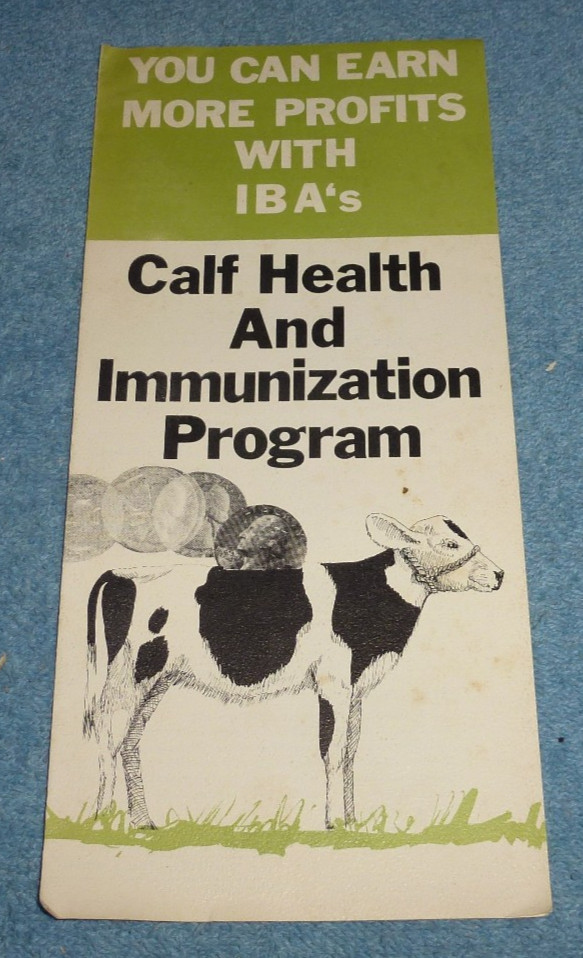 Vtg IBA Dairy Supply Advertising Brochure Calf Health & Immunization Program