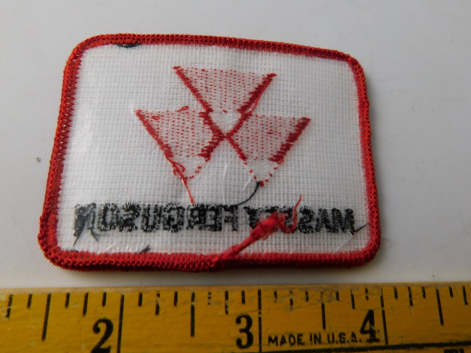 MASSEY FERGUSON TRACTOR PATCH HAT BADGE DEALER FARM ADVERTISING CLASSIC LOGO