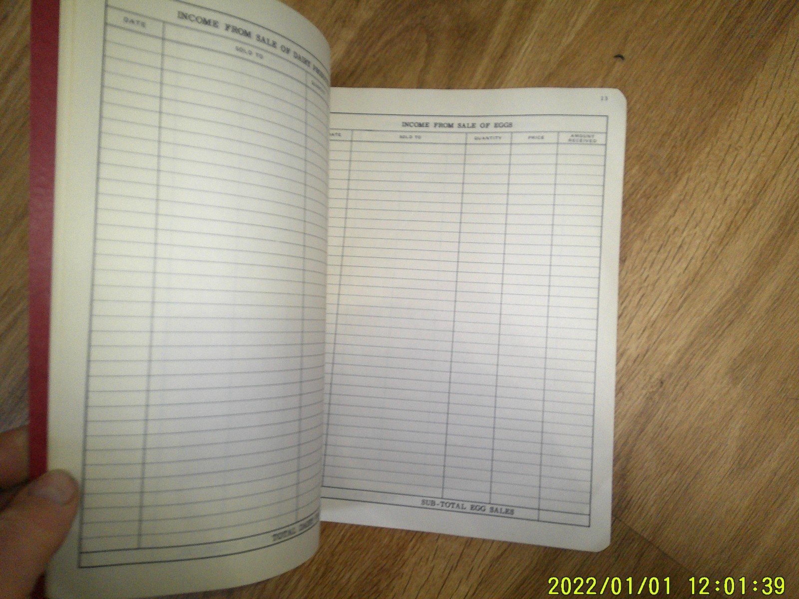 VINTAGE THE ACME FARM RECORD BOOK OBLONG ILLINOIS UNUSED