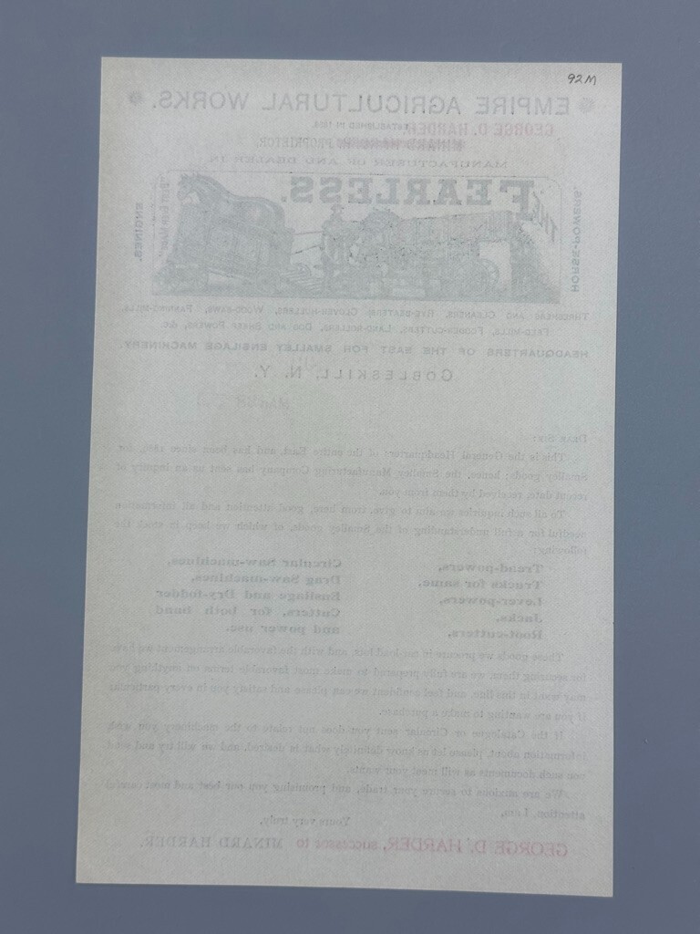 1898 FEARLESS ENGINES Thresher EMPIRE AGRICULTURAL Works COBLESKILL NY Advertise