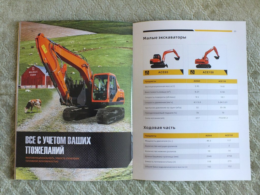 ACE 65 – 520 Chinese Crawler Excavators Construction Equipment Brochure 2022