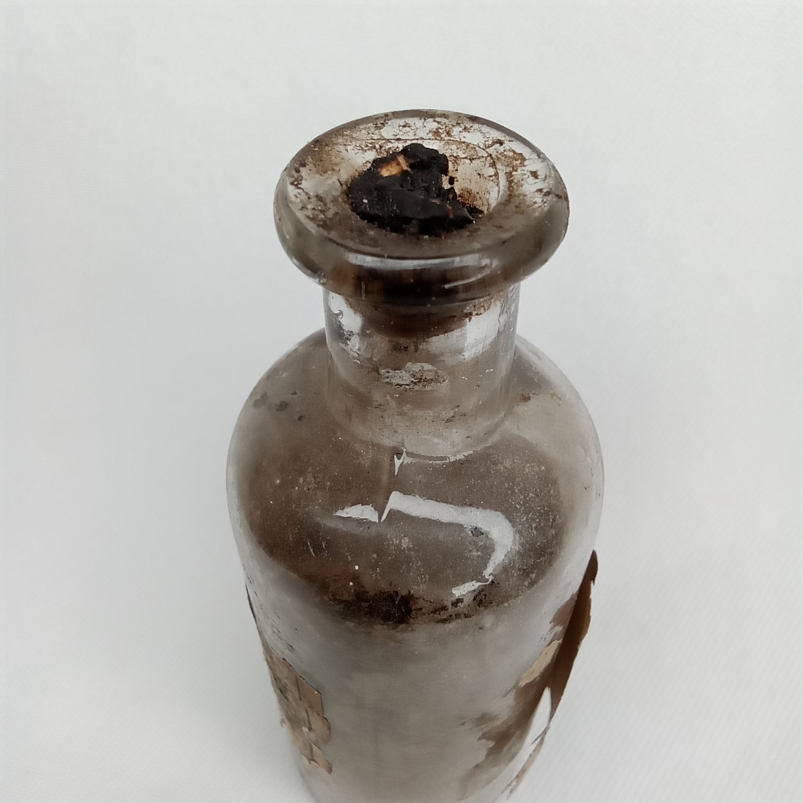 Antique 1920s Veterinary Advertising Glass Bottle With Paper Label New Arrival