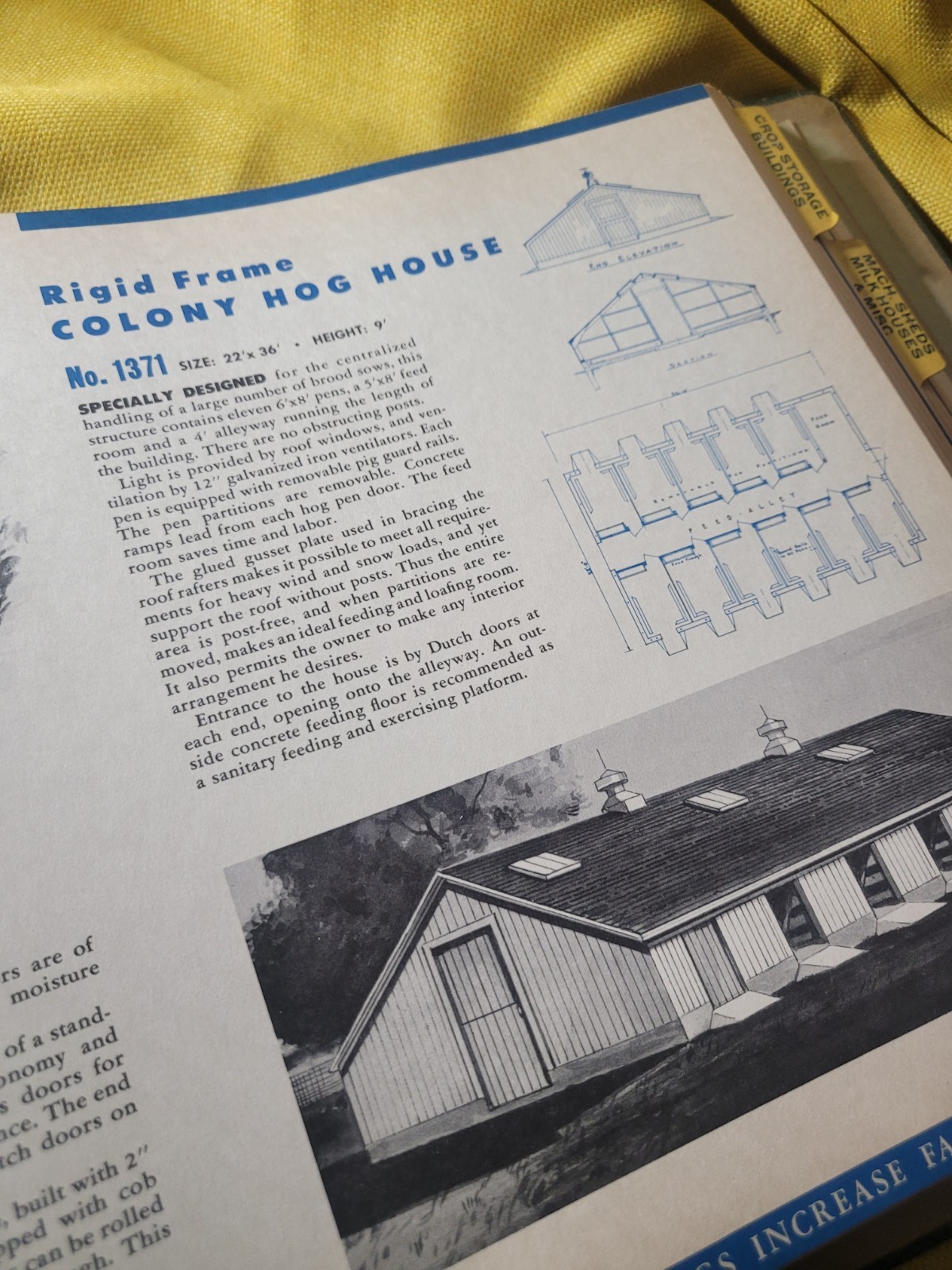 Original WEYERHAEUSER 4 Square Farm Building Service Oblong Book Portfolio