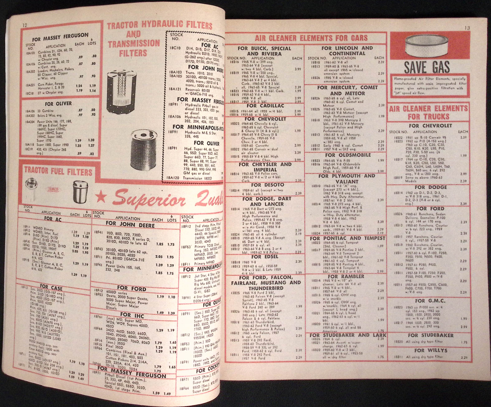 1968 Temco Tractor Implement Motive Parts Fall & Winter Catalog