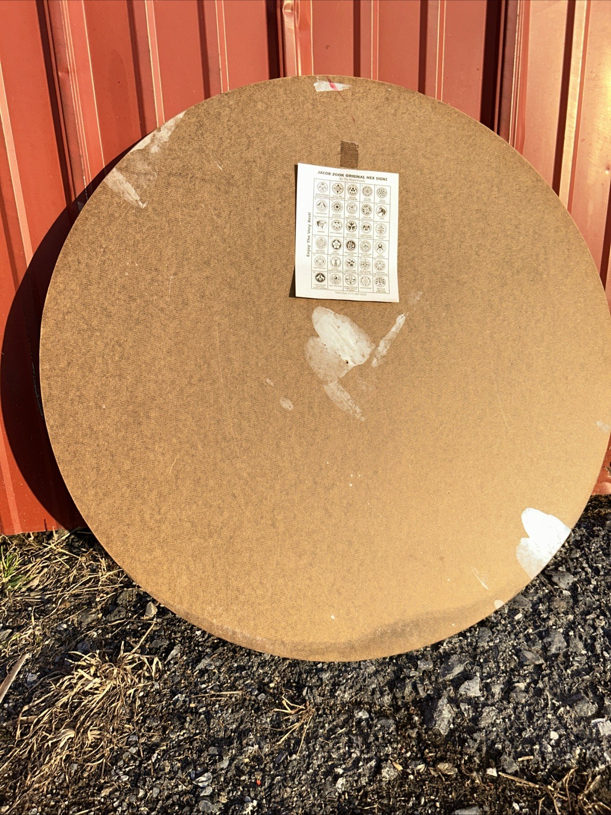 24” Hereford Cattle Hex Sign Jacob Zook Lancaster County PA Masonite Barn Sign