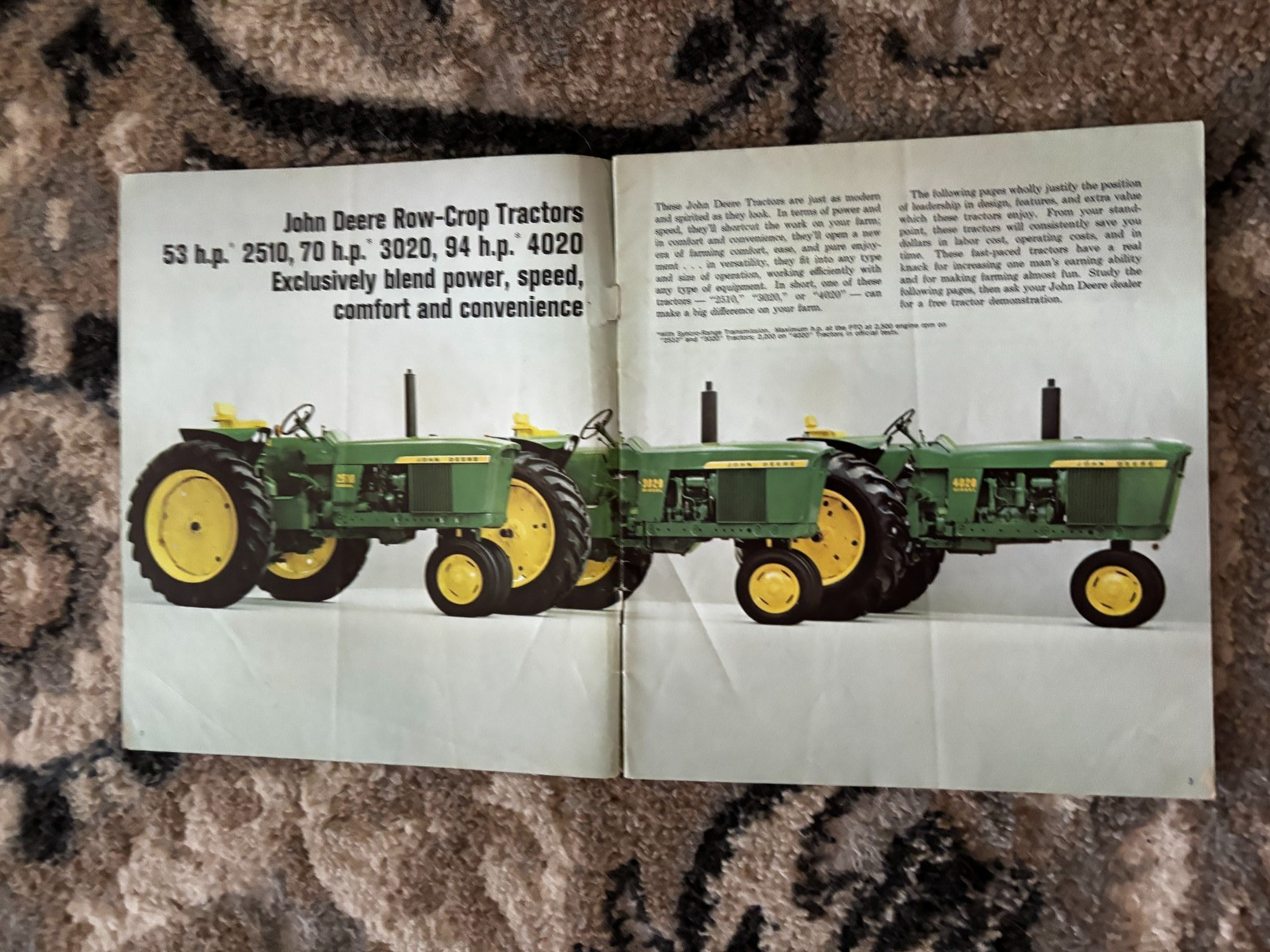 John Deere 2510 3020 4020 TRactor for 1966 Brochure DCPA26