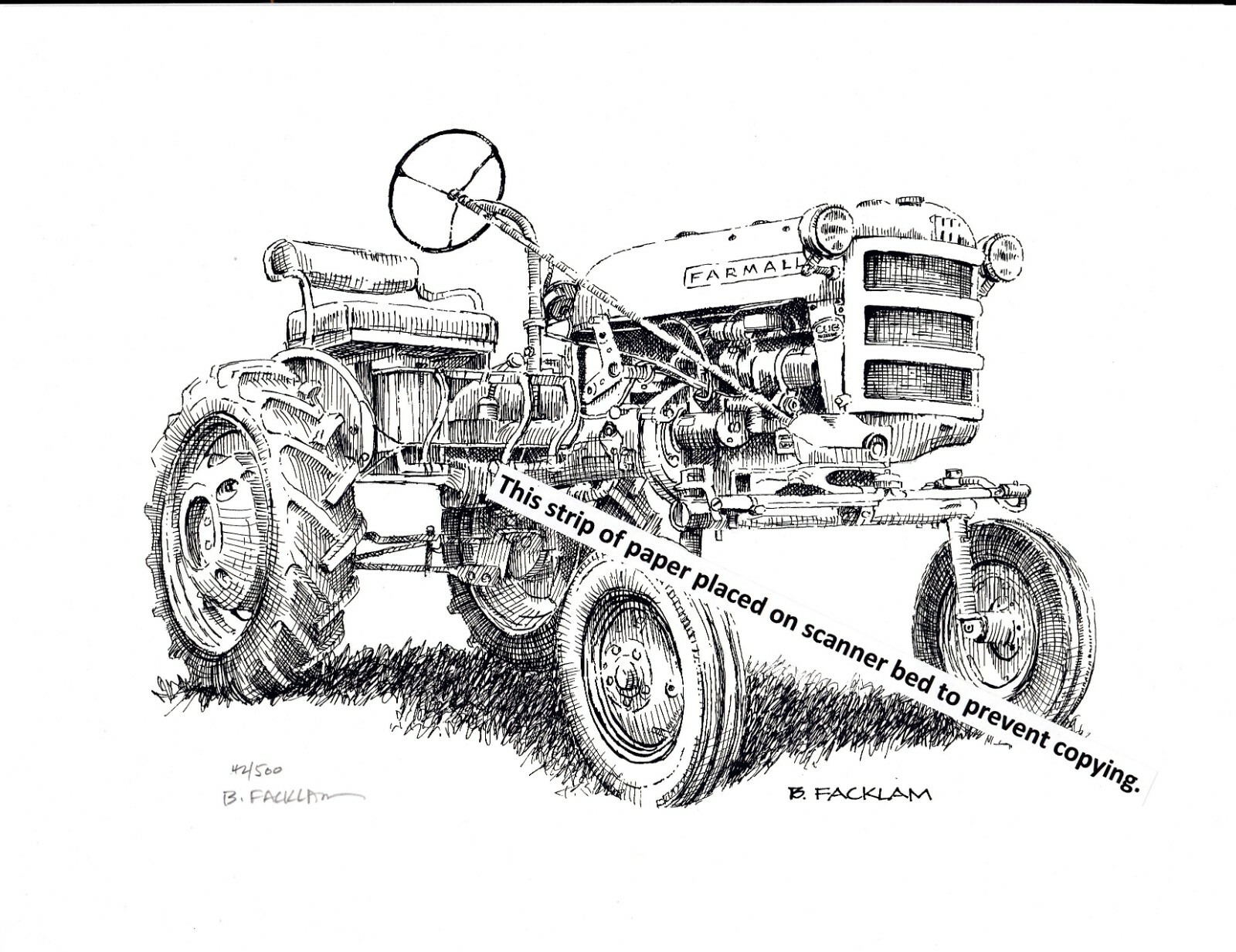 Farmall Cub Tractor ~ Pen & Ink Print