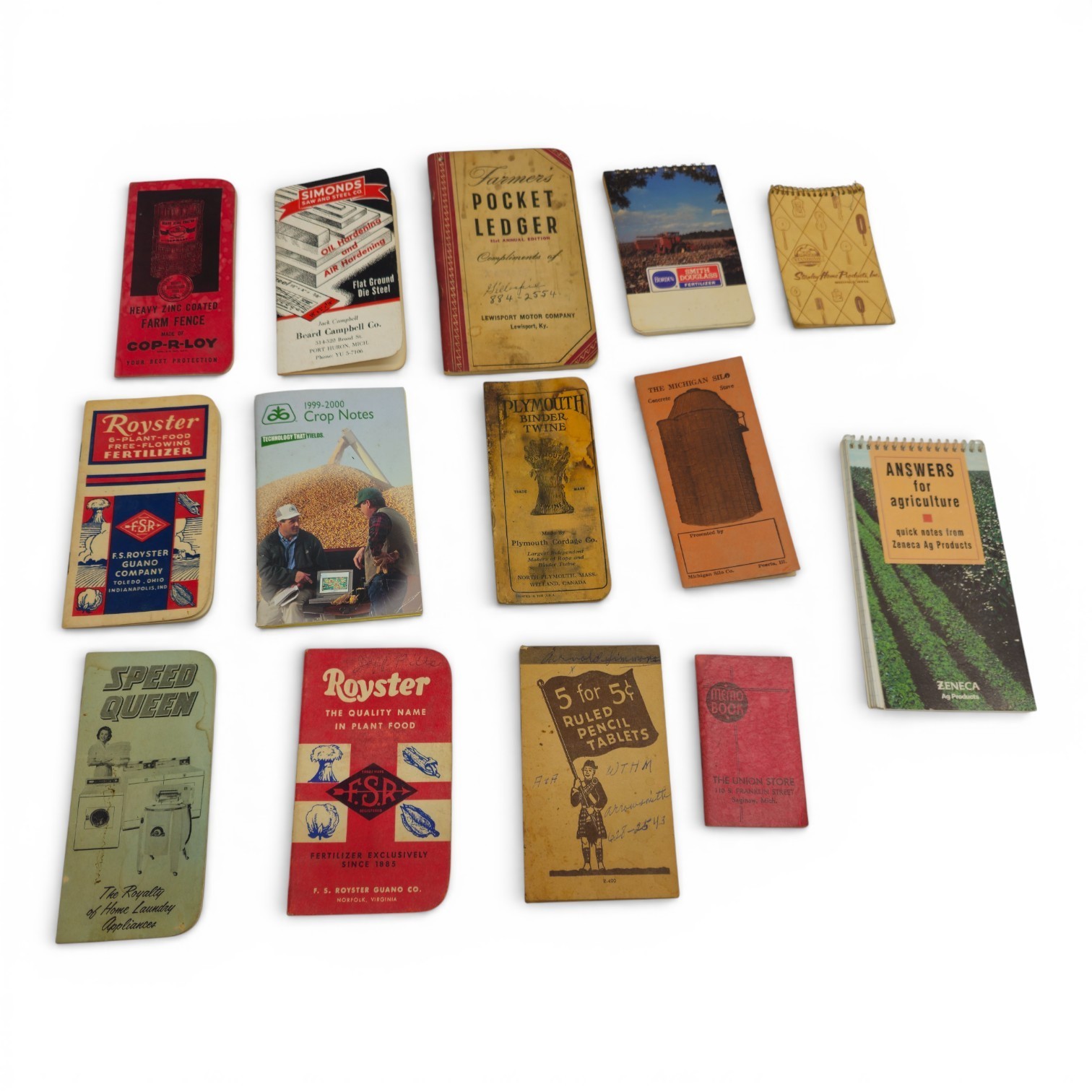 Vintage Promotional Notebooks Lot 14 Agriculture Farm Advertising Memo Pads