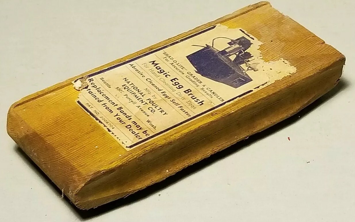 Vtg advertising Magic Egg Brush National Poultry Equipment Shad-O&rsquo;Lite americana