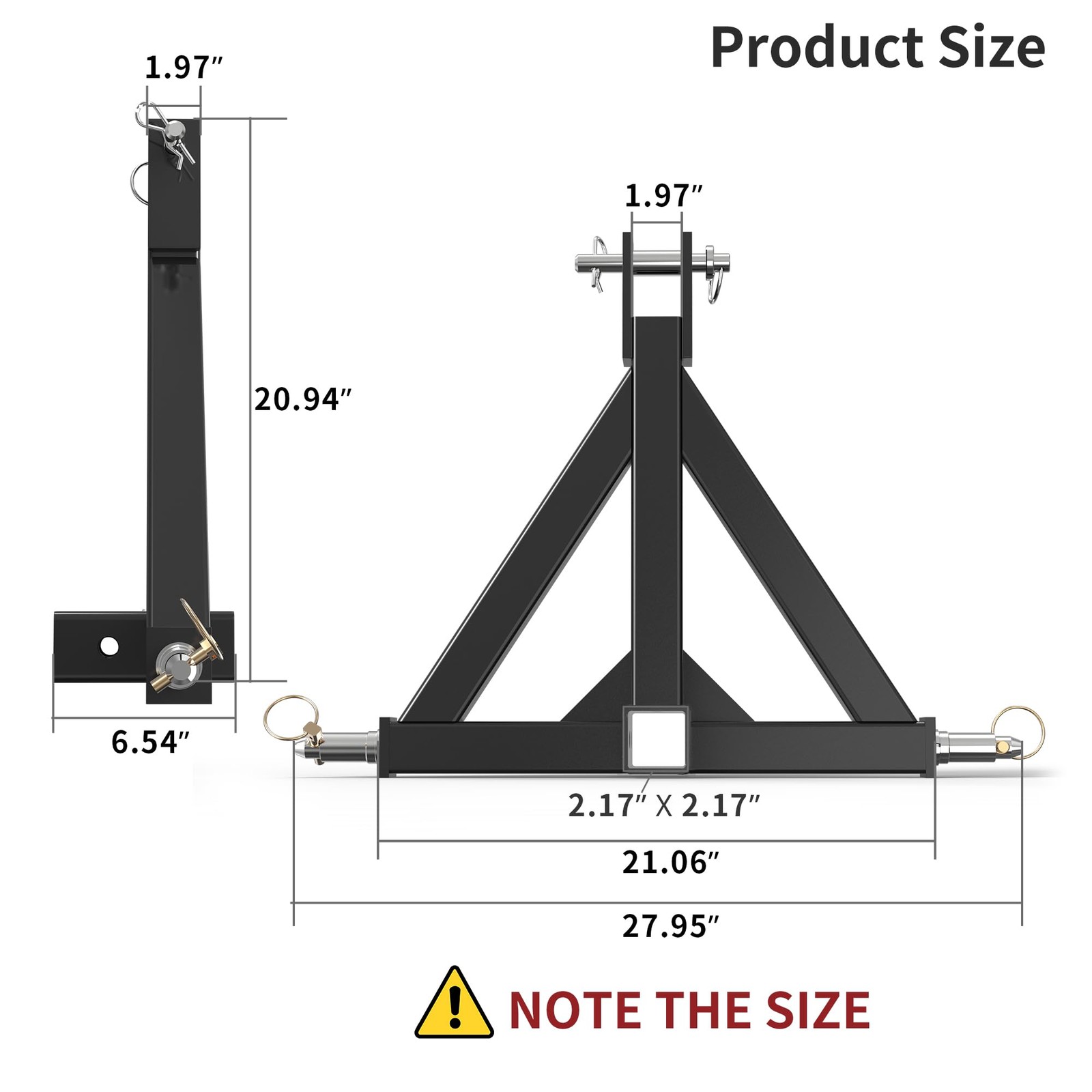 3 Point Hitch 2 Inch Receiver Category 1 Tractor Quick Hitch Drawbar Adapter Hea