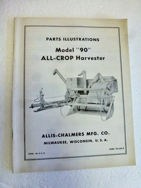 Orig. Allis Chalmers Model 90 All – Crop Harvester Parts Illustrations Catalog !