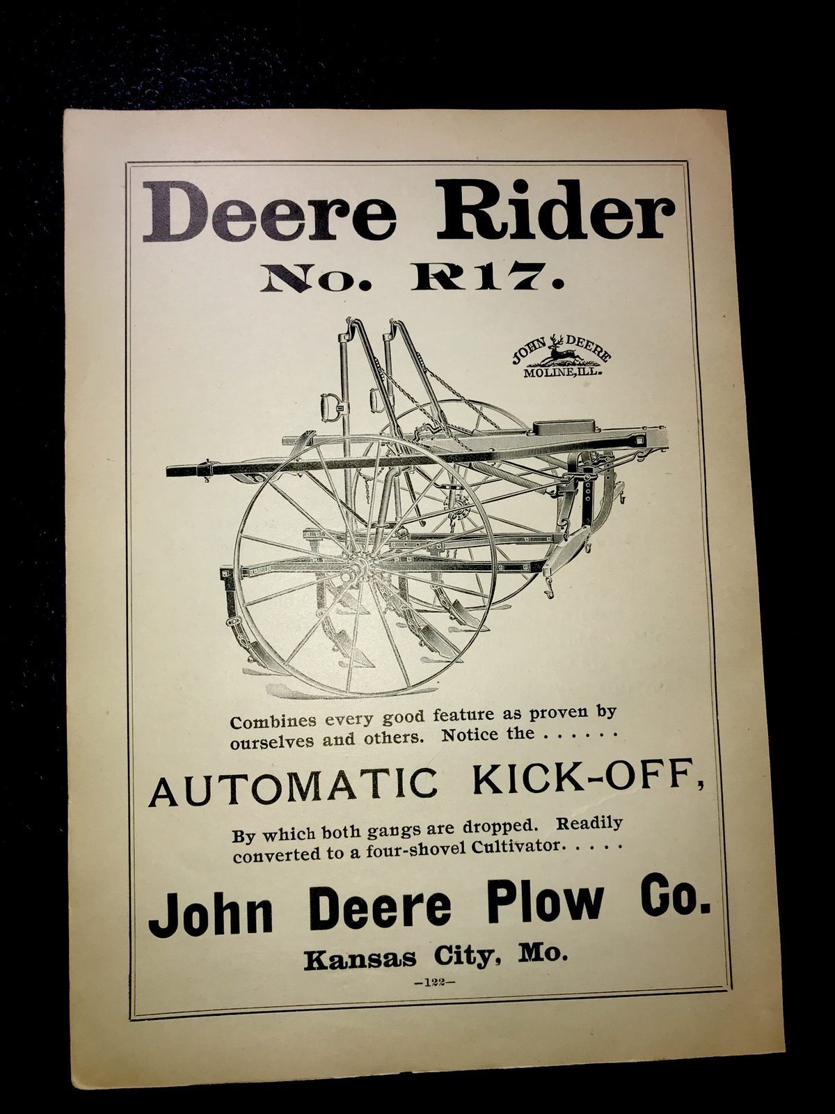 1898 John Deere Plow Co. Farm Advertising – Kansas City – Missouri