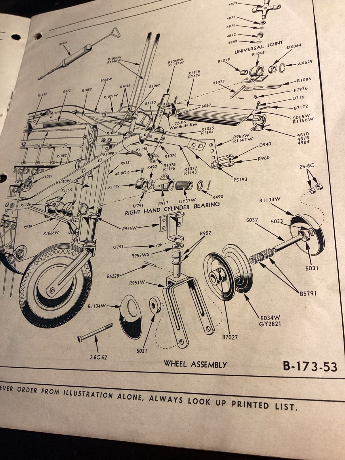 cockshutt farm Equipment side delivery rake parts list Vintage Illustrations