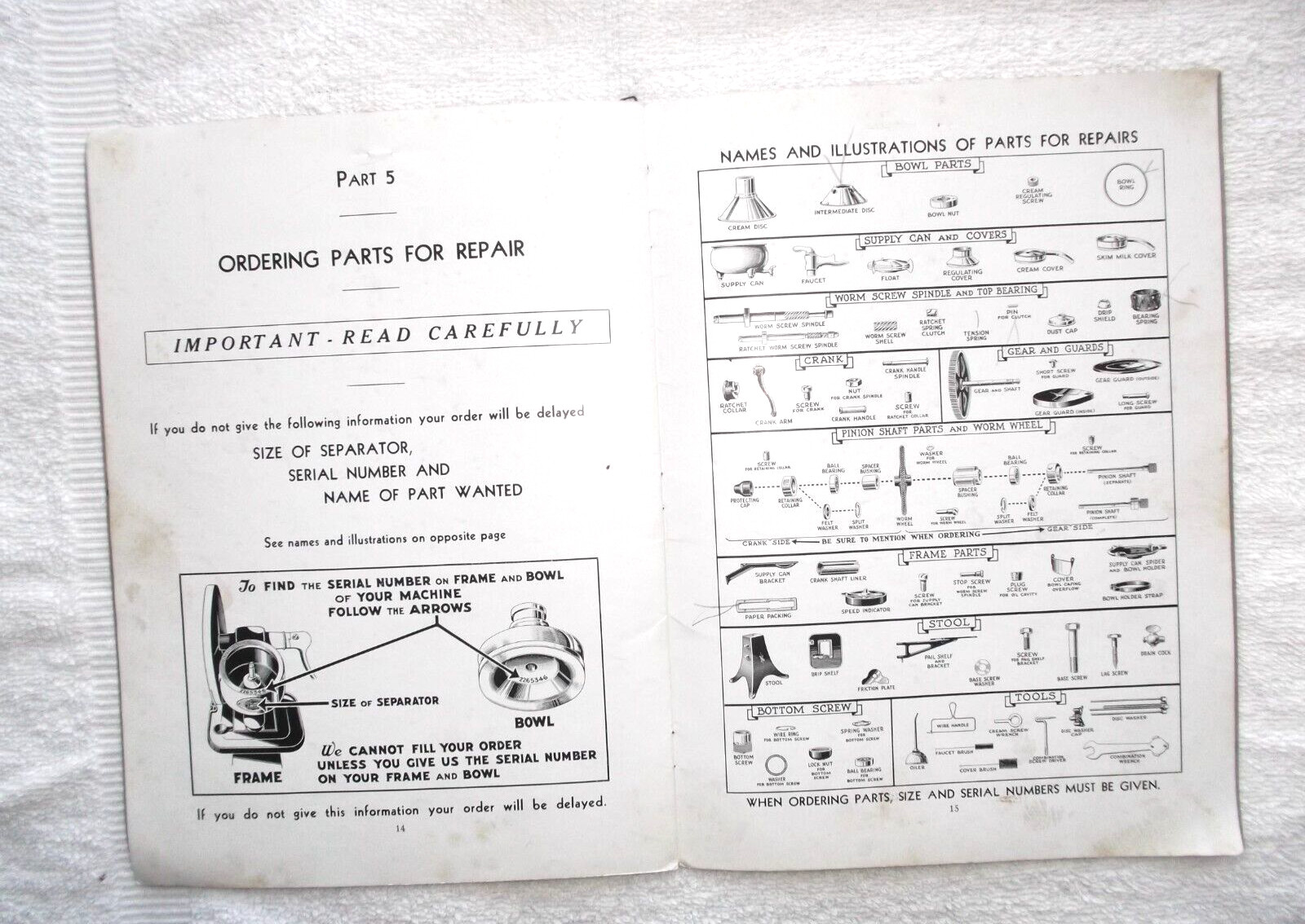 DE LAVAL STERLING SERIES CREAM SEPARATORS INSTRUCTION MANUAL F.1973-8-35