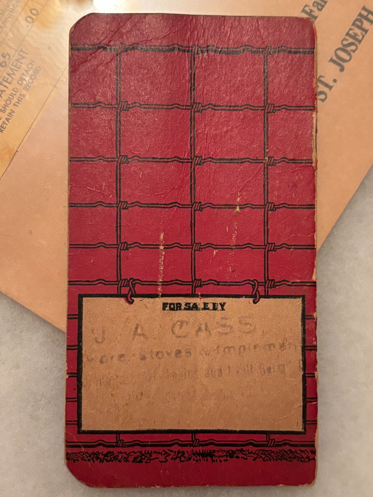 Vintage American Fence American Steel & Wire Co. Red Pocket Memorandum Book