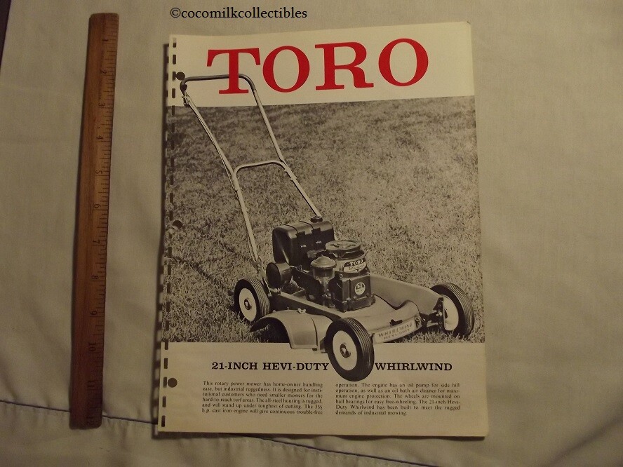 1963 Sales Brochure Toro 21&Prime; Hevi Duty Whirlwind Lawn Mower Minneapolis MN