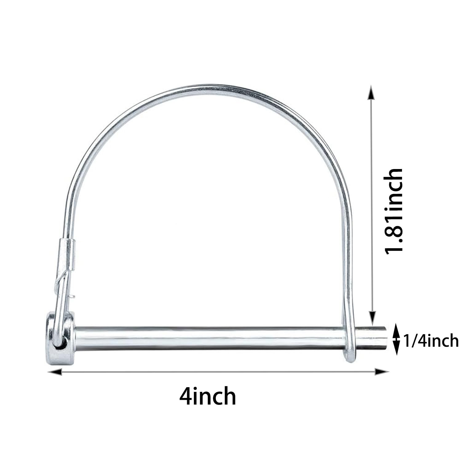 8 Pack Trailer Hitch Pin 1/4 X 4Inch Wire Lock Pin Hitch Pin Clip Safety Pin Tra