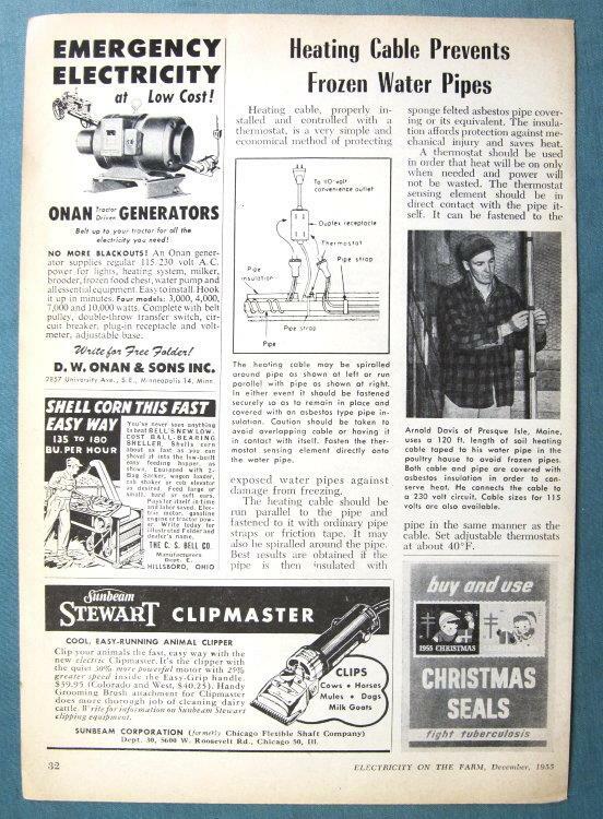 Original 1955 Electric Farmer Article Features Arnold Davis, Presque Isle, Maine