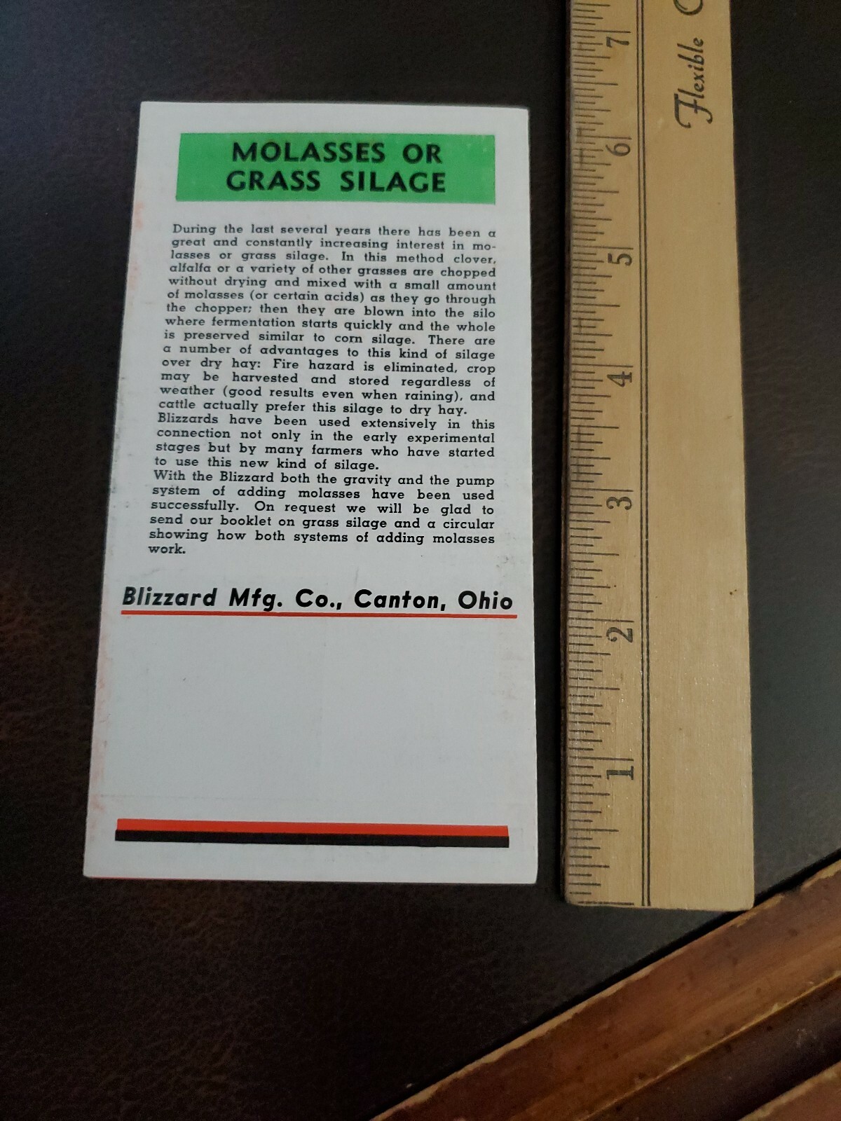 Vintage 1920s Blizzard Hay Chopper Cutter Farm Brochure Canton Ohio