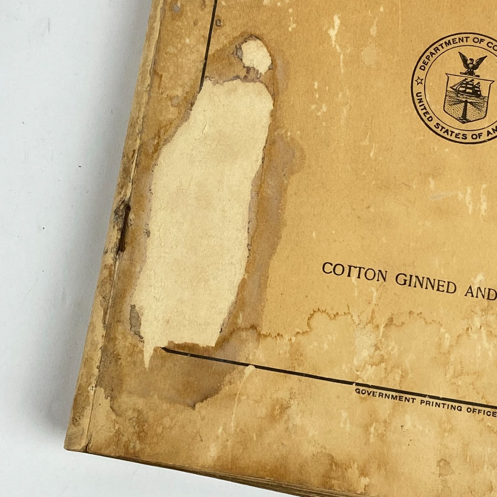 1950&rsquo;s Dept of Commerce Cotton Ginner&rsquo;s Record Book Filled Out Vintage