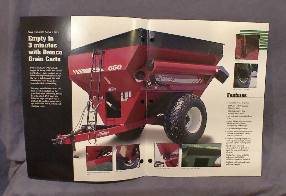 Demco 550 650 Bushel Grain Carts « Empty. 3 Minutes » Sales Brochure