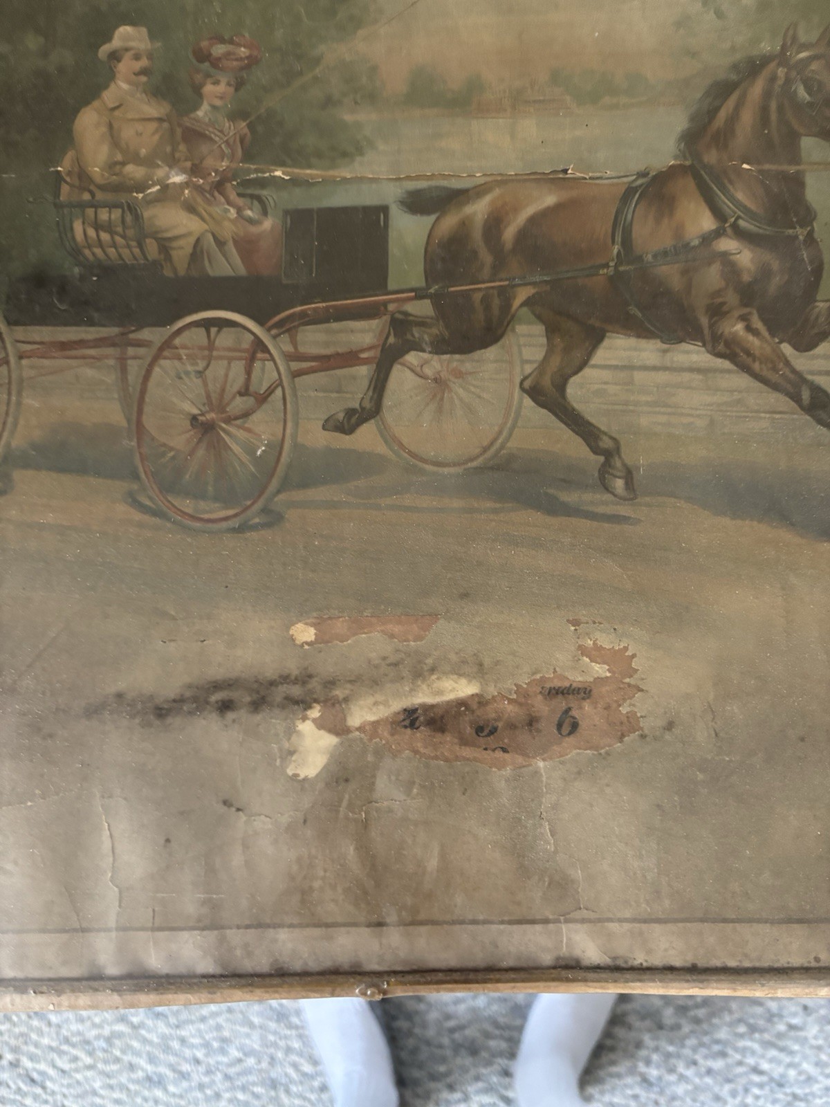 The Hess Carriage Co. Vintage Advertisement Sign Carriages Missing Calendar Part