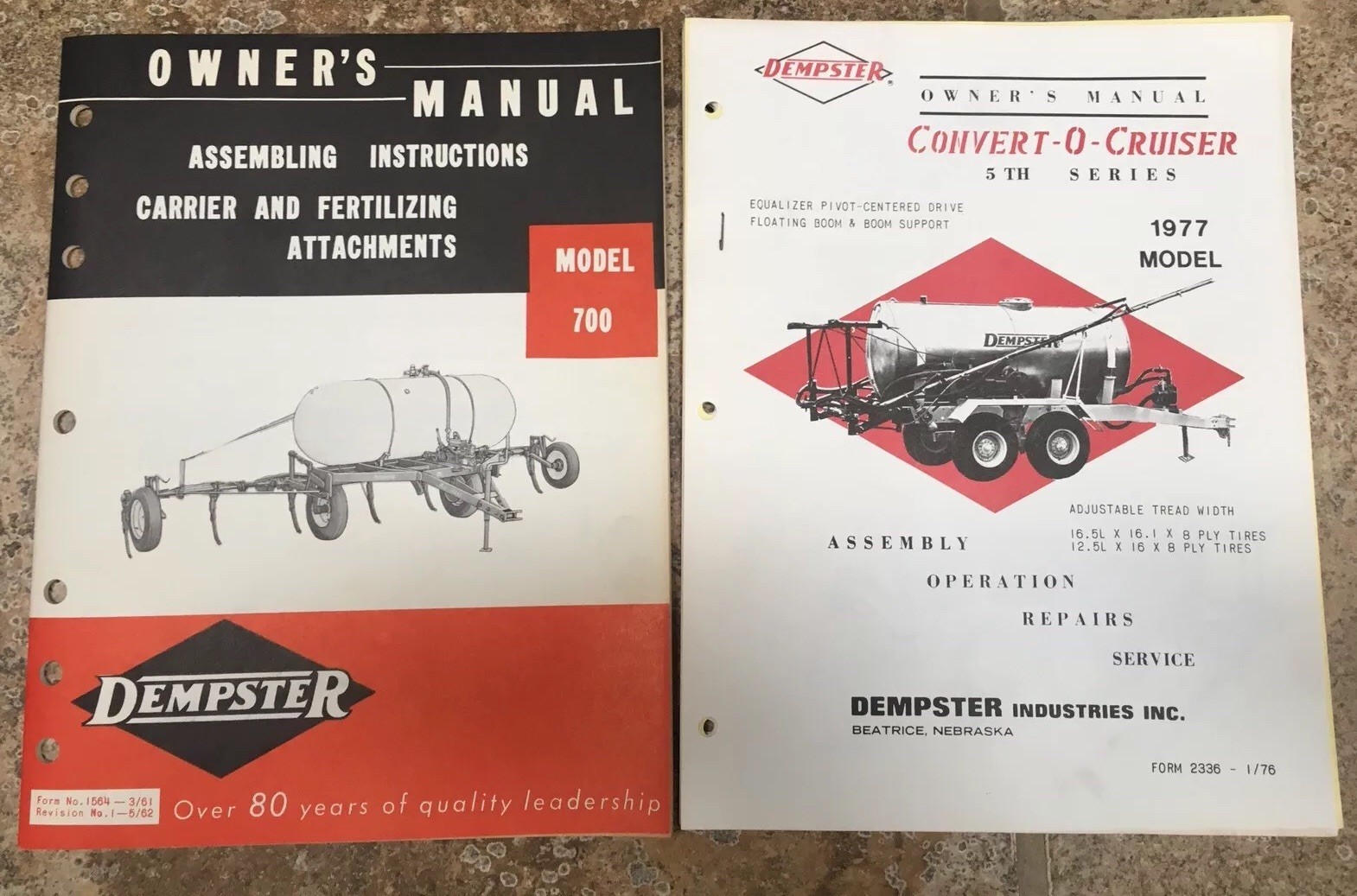 Dempster Industries Owners Manual Fertilizer Beatrice Nebraska