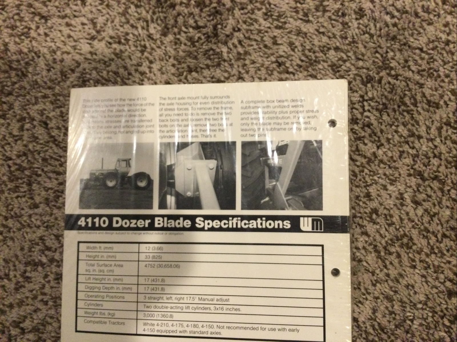 Full Bundle Of White Farm Equipment “new 4110 Dozer Blade” Tractors Brochure