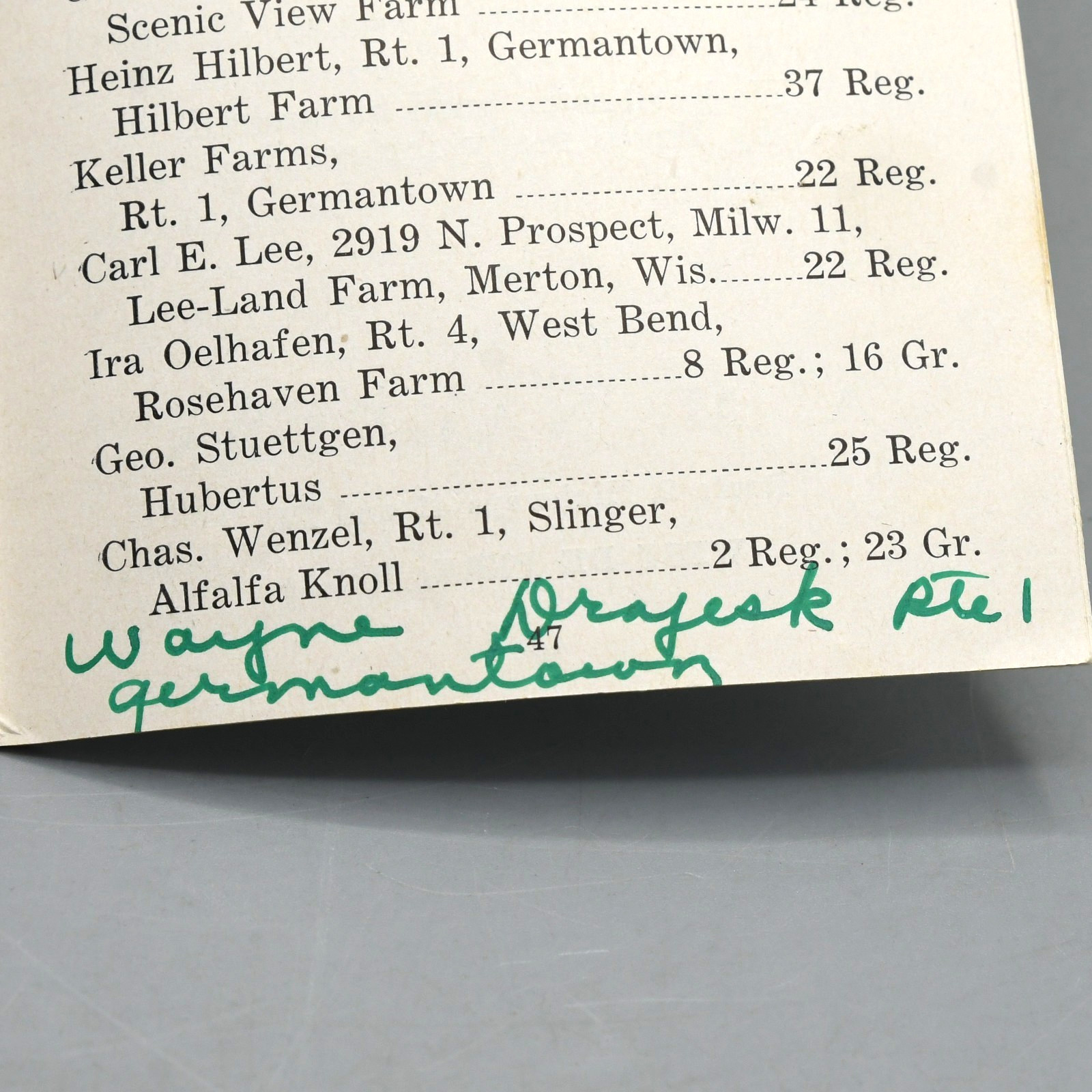 Wisconsin Brown Swiss Breeders Handi Book Directory 1951 Jane of Vernon Cover