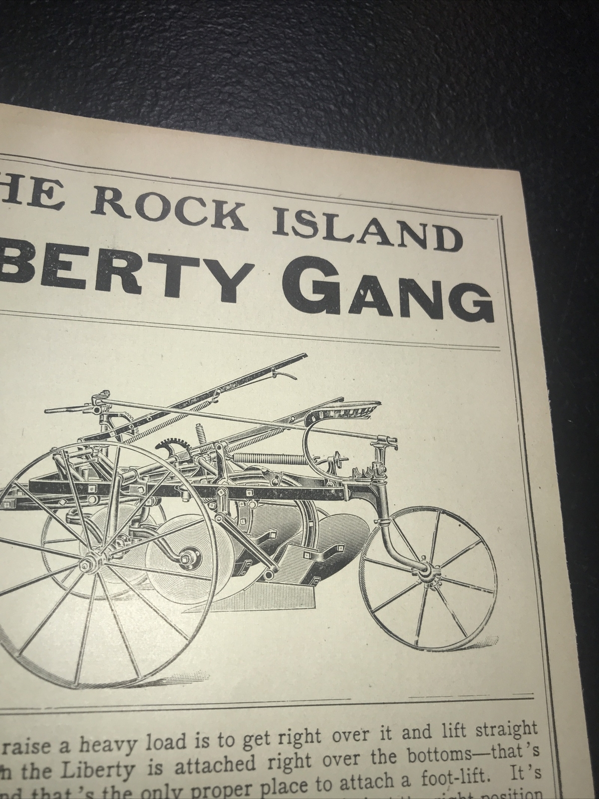 1908 Rock Island Liberty Gang Plow Farm Advertising – Minneapolis – Minnesota