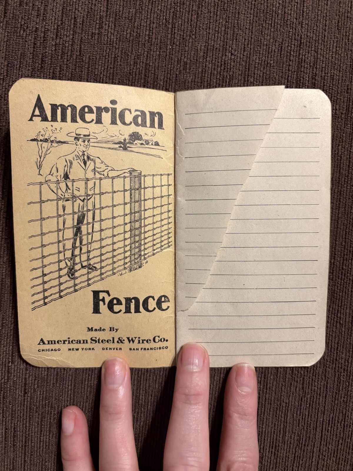 1909 American Fence Memorandum Book American Steel & Wire Co Advertising Catalog