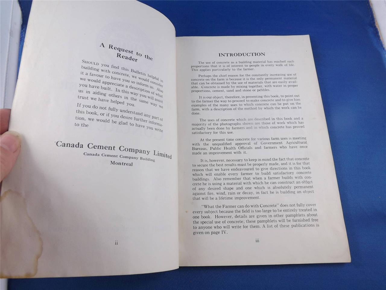 WHAT THE FARMER CAN DO WITH CONCRETE BOOK CANADA PORTLAND CEMENT CO. MONTREAL